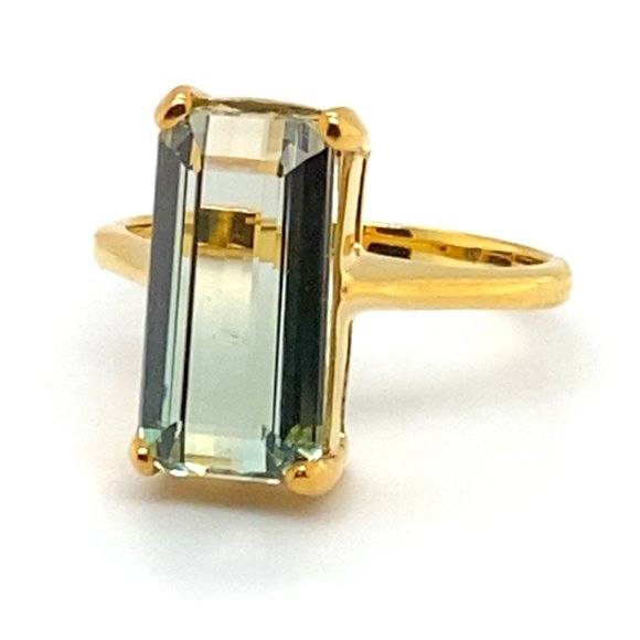 Bi Color Tourmaline 6.90ct Solid 14K Yellow Gold Ring - Picture 3 of 7